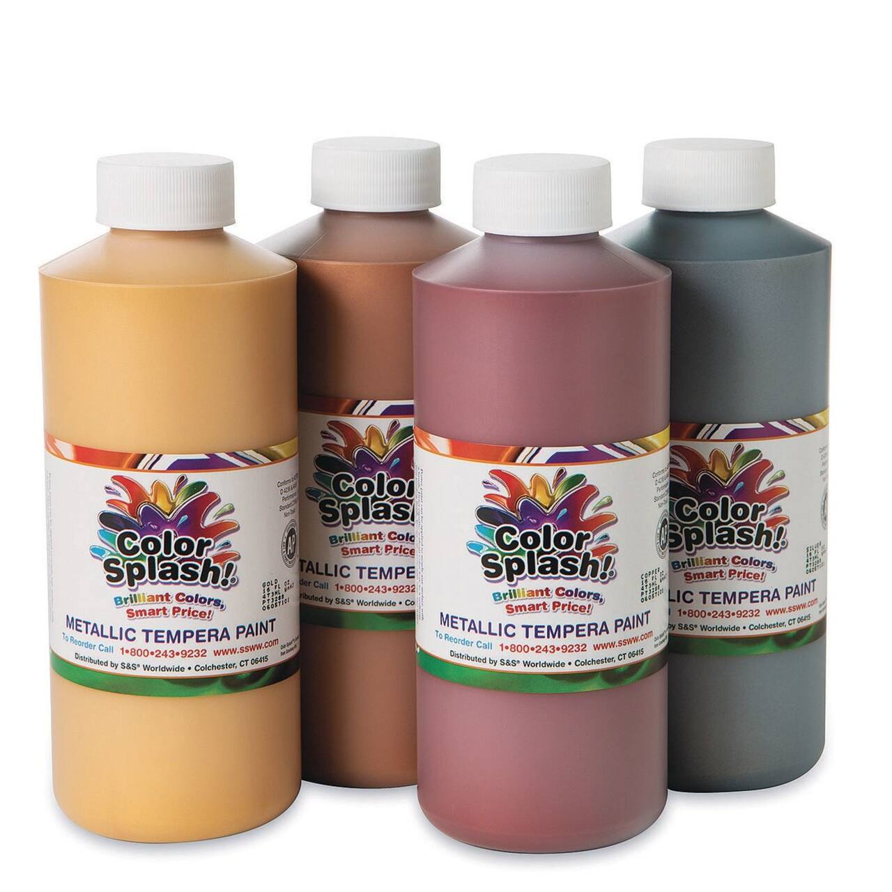 Color Splash!® Metallic 4 Color Tempera Paint Set